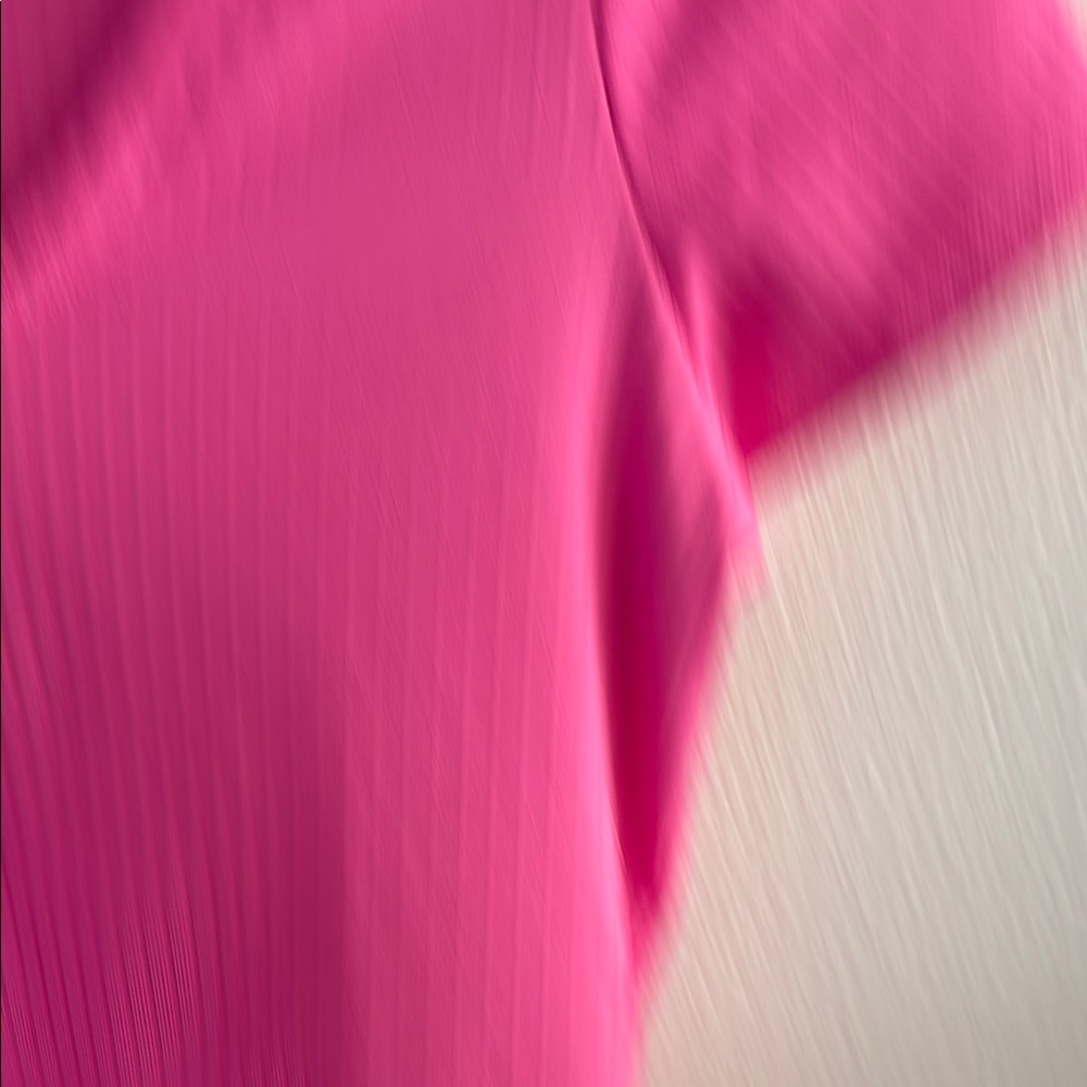 Pink Ribbed Button-Front Women's Top - Picture 6 of 8